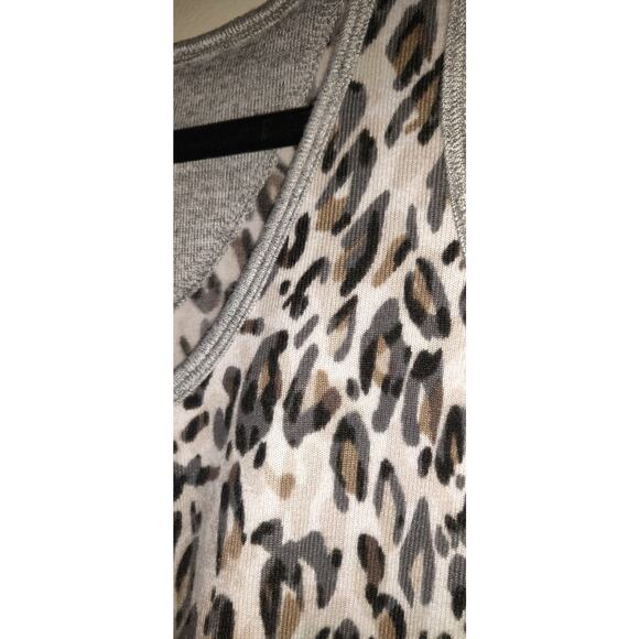 Karen Neuburger Leopard Print Tank Sz L Live Love Lounge Soft Racer Back Large - Picture 2 of 11